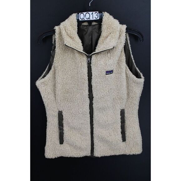 PATAGONIA Beige Reversible LOS LOBOS Fleece Zip Vest Medium Women - Picture 1 of 6